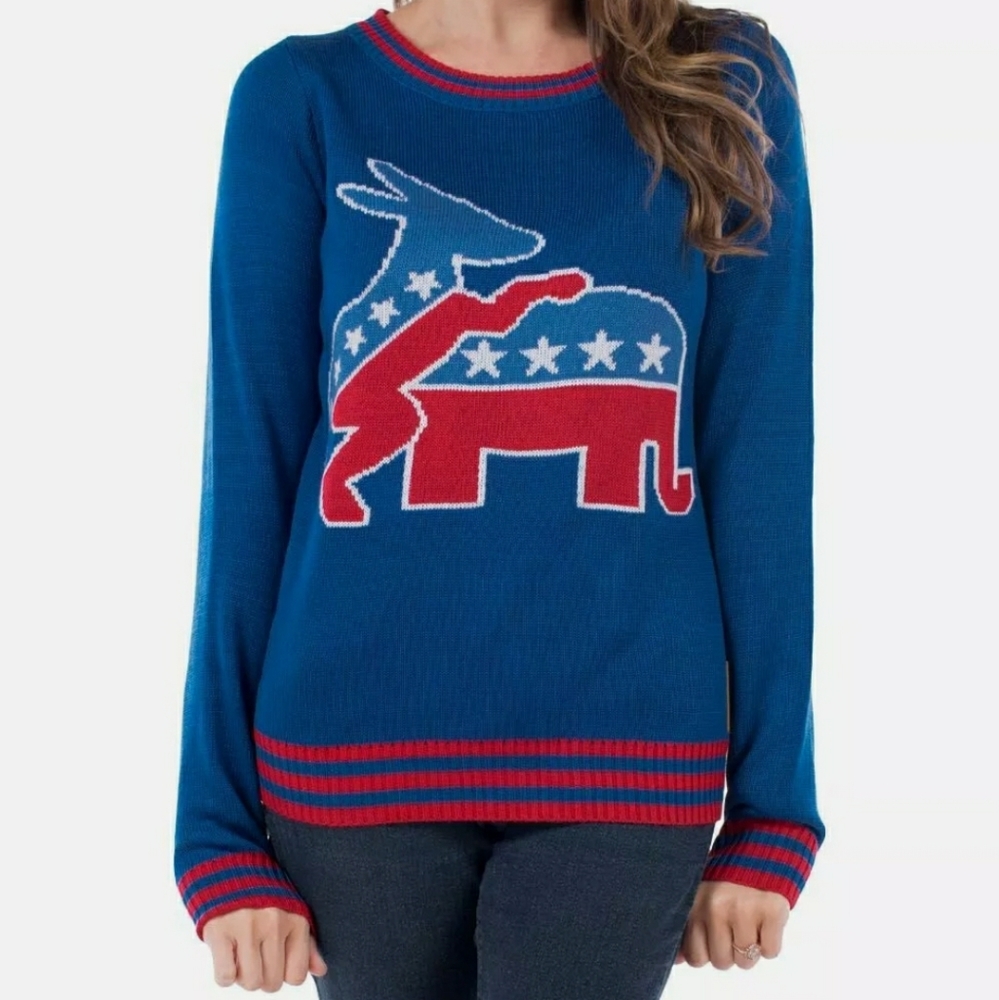 Tipsy Elves Ugly Christmas Political Sweater Biden